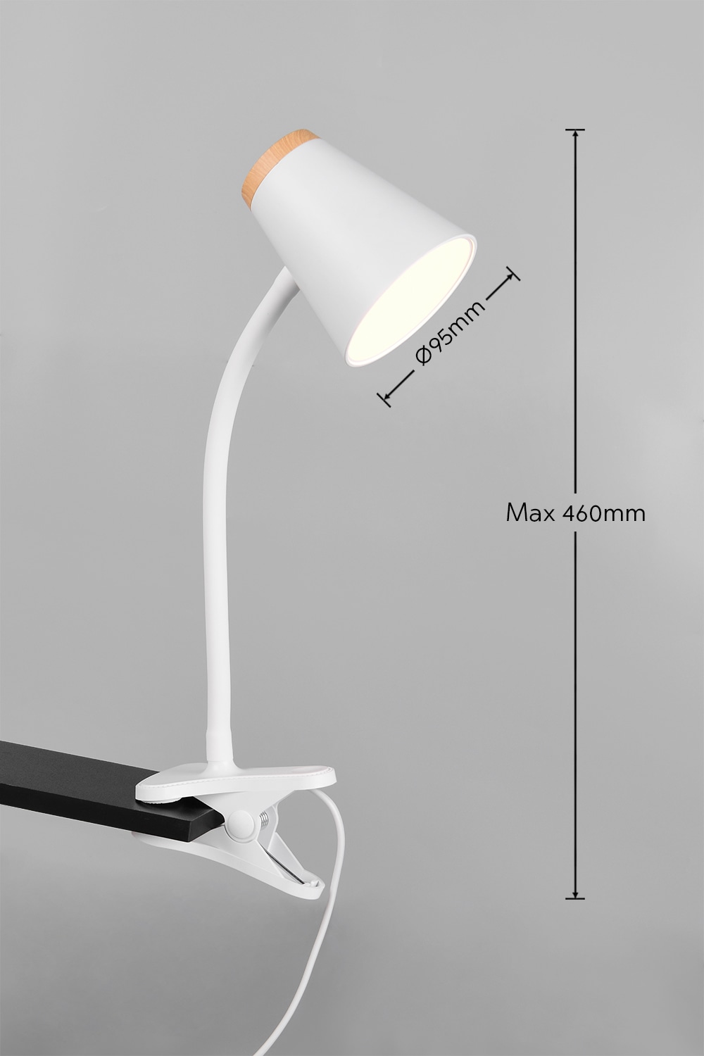 REALITY LED-Klemmleuchte PONGO, R25831101, 4,5W, 500lm, 3000K, weiß