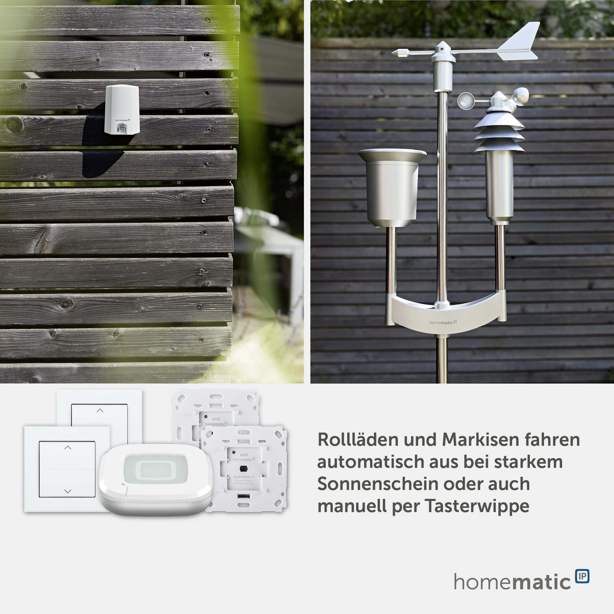 HOMEMATIC IP 162171A0 Starterset Rollladensteuerung für 2 Rollläden oder Markisen