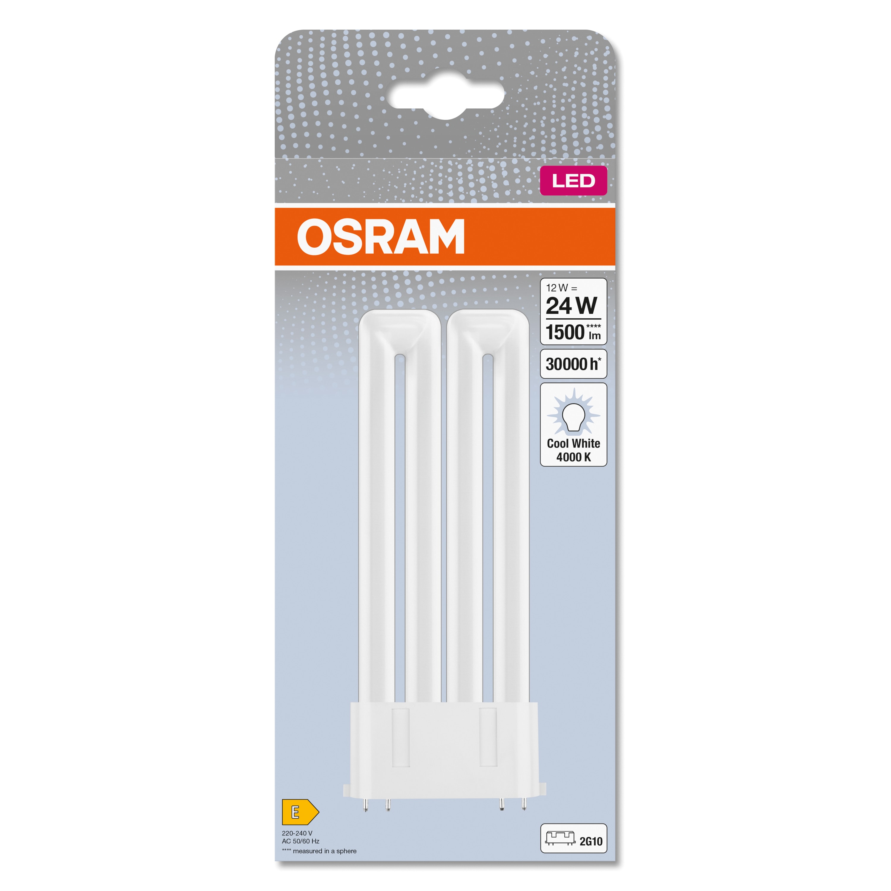 OSRAM LED-Lampe, Dulux F24, 2G10, EEK: E, 12W, 1500lm, 4000K OSRAM LED-Lampe, Dulux F24, 2G10, EEK: E, 12W, 1500lm, 4000K
