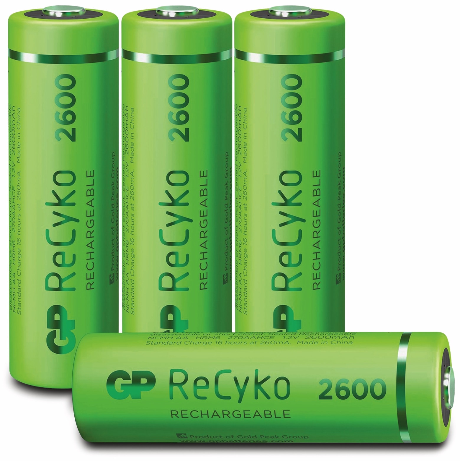 GP NiMH-Mignon-Akku ReCyko+, 2600 mAh, 4 Stück