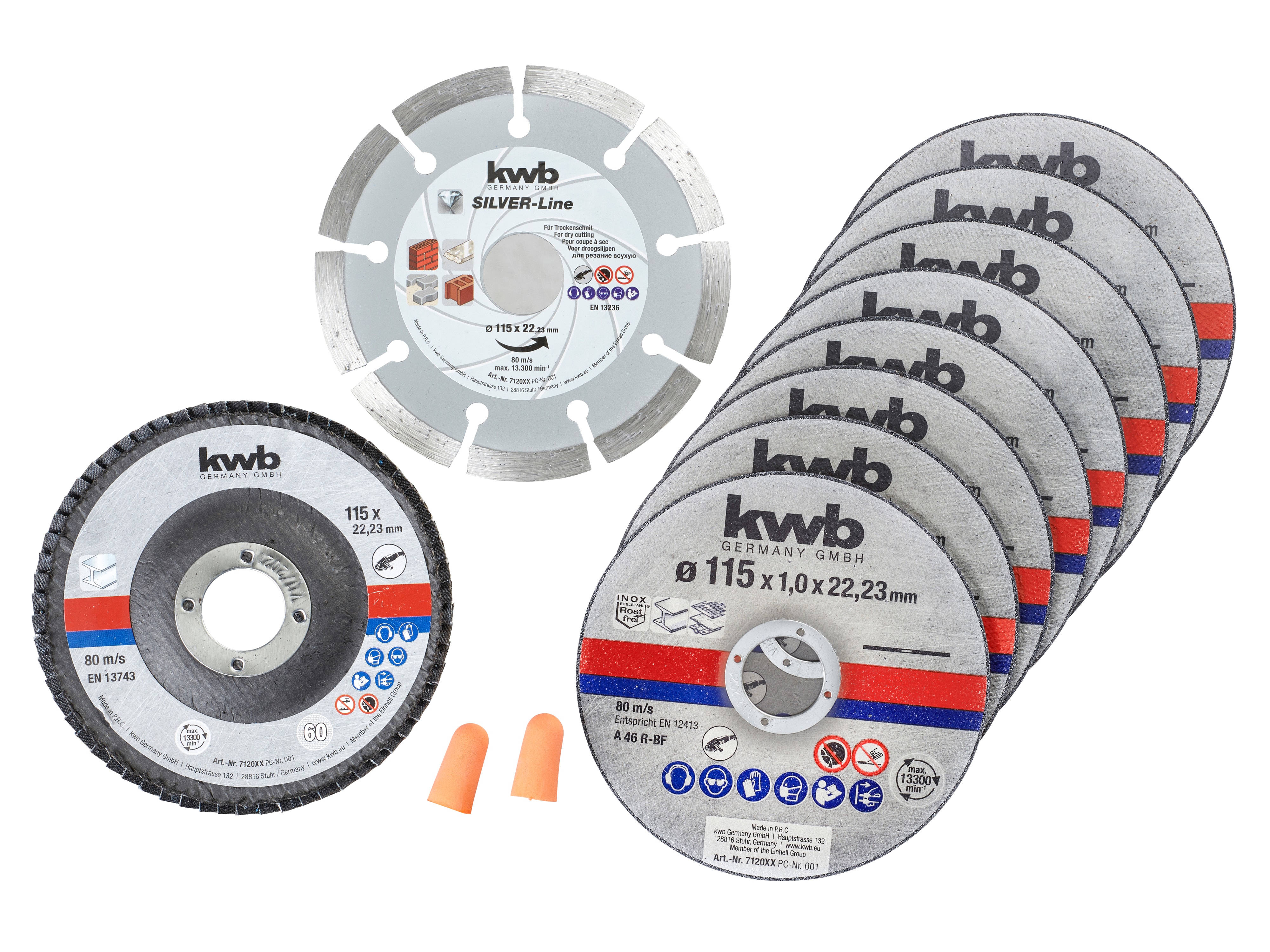 KWB-Trennscheiben-Set, 712041, 115 mm, 10-teilig KWB-Trennscheiben-Set, 712041, 115 mm, 10-teilig