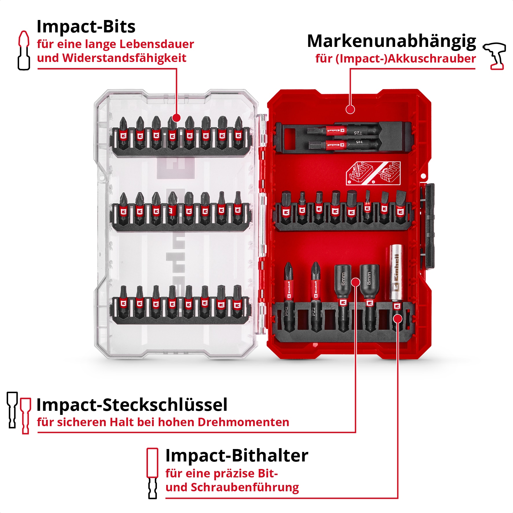EINHELL Impact Bit-Set, 109210, M-Case, 39-teilig EINHELL Impact Bit-Set, 109210, M-Case, 39-teilig