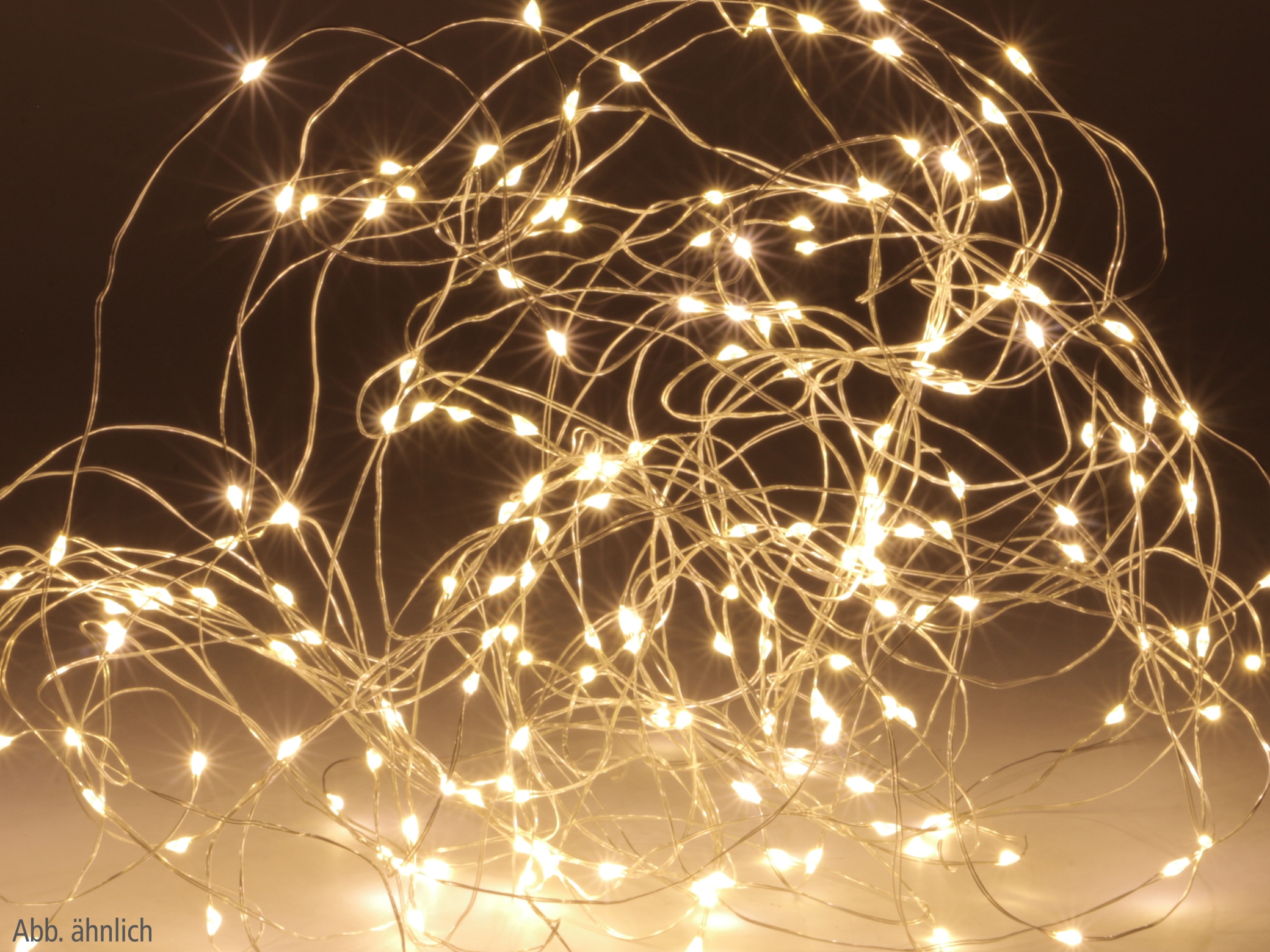 LED-Lichterkette, Silberdraht, 40 LEDs, warmweiß, Batteriebetrieb, Timer LED-Lichterkette, Silberdraht, 40 LEDs, warmweiß, Batteriebetrieb, Timer