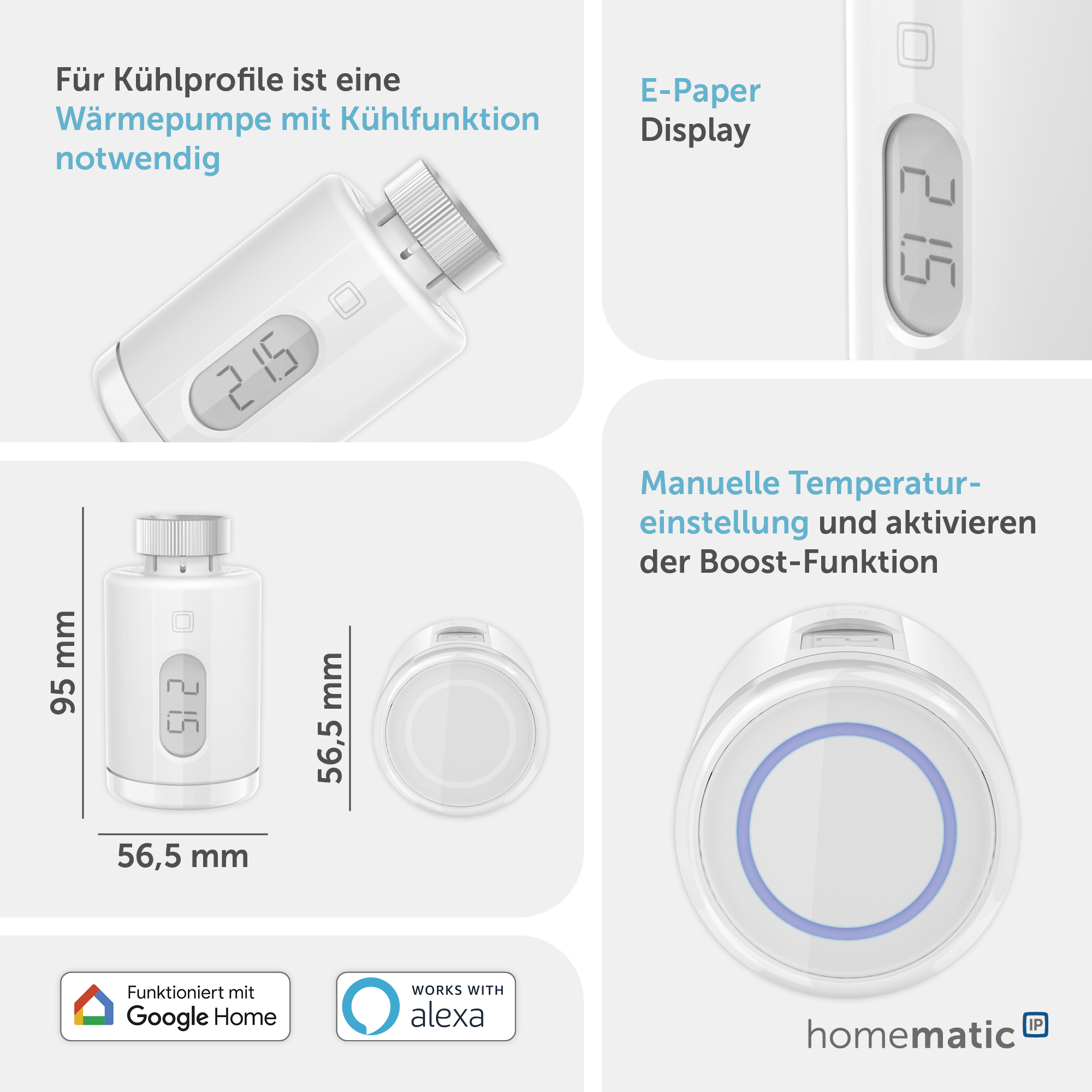 HOMEMATIC IP 161046A0, Heizkörper-Thermostat pure
