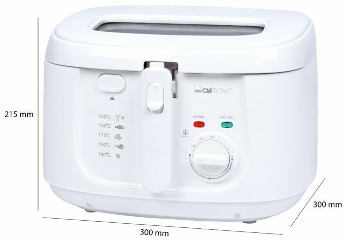 CLATRONIC Fritteuse 2,5L (Öl) FR 3771, antihaftbeschichtet, Cool Toch, 1800W, weiß