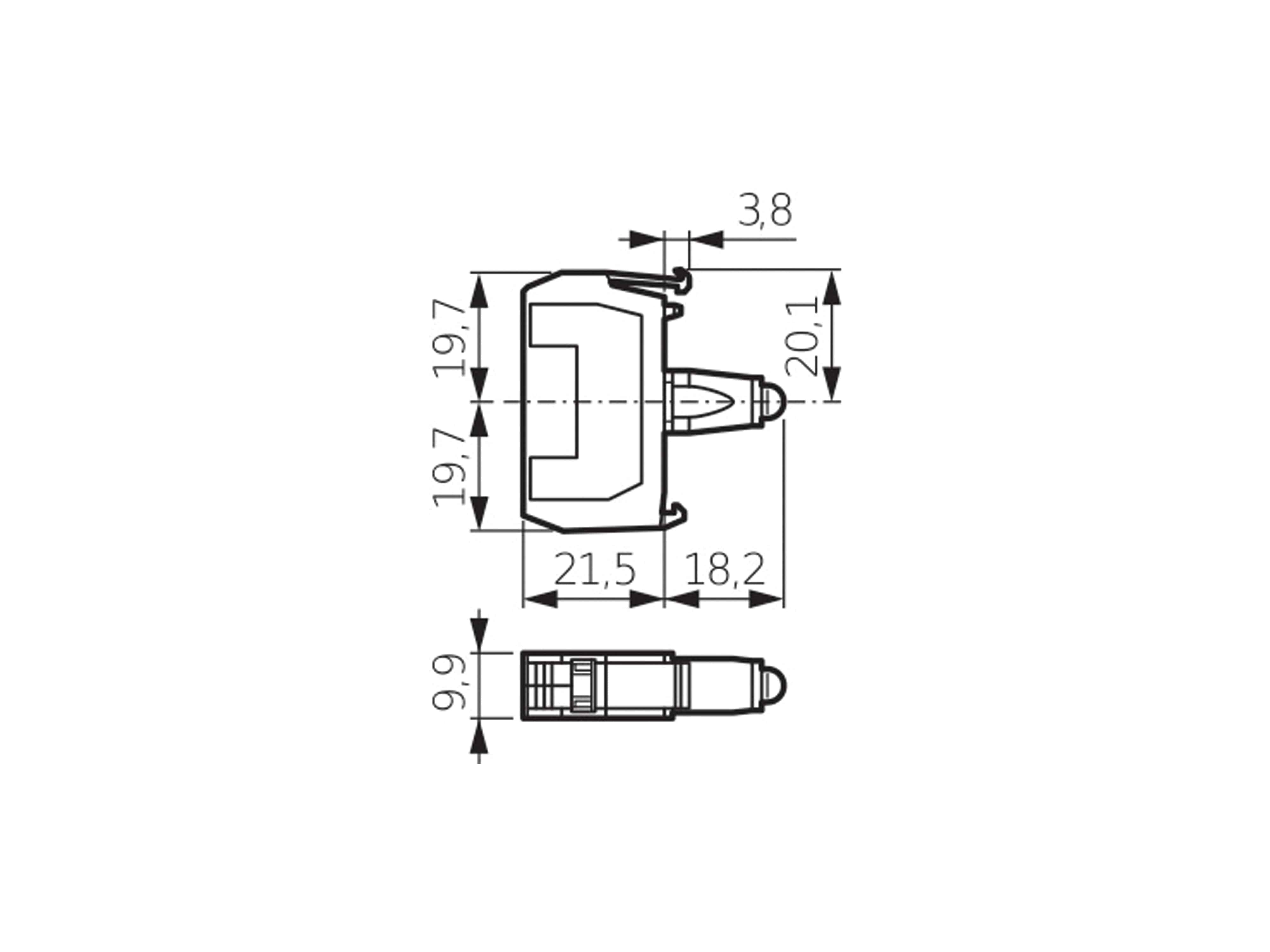 BACO Befehls- und Meldegeräte, 33EAWH, LED-Element, 3,7W, weiß BACO Befehls- und Meldegeräte, 33EAWH, LED-Element, 3,7W, weiß