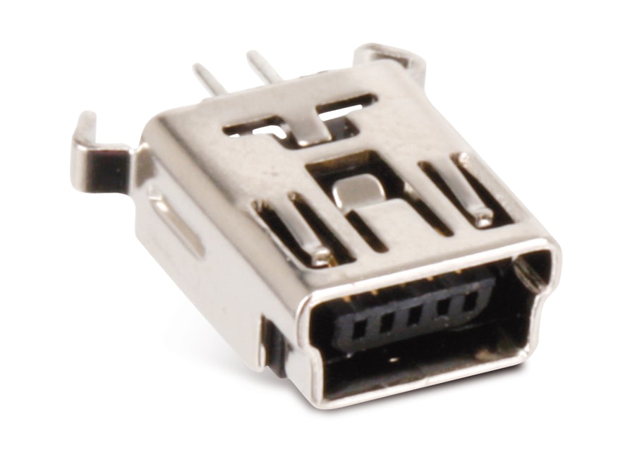 Mini-USB Einbaubuchse, stehend Mini-USB Einbaubuchse, stehend