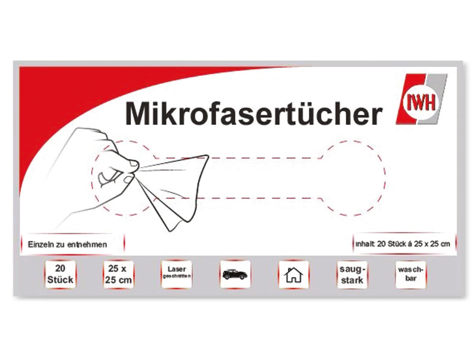 071125 in Box Microfasertuch 20 St (l x b) 250 mm x 250 mm