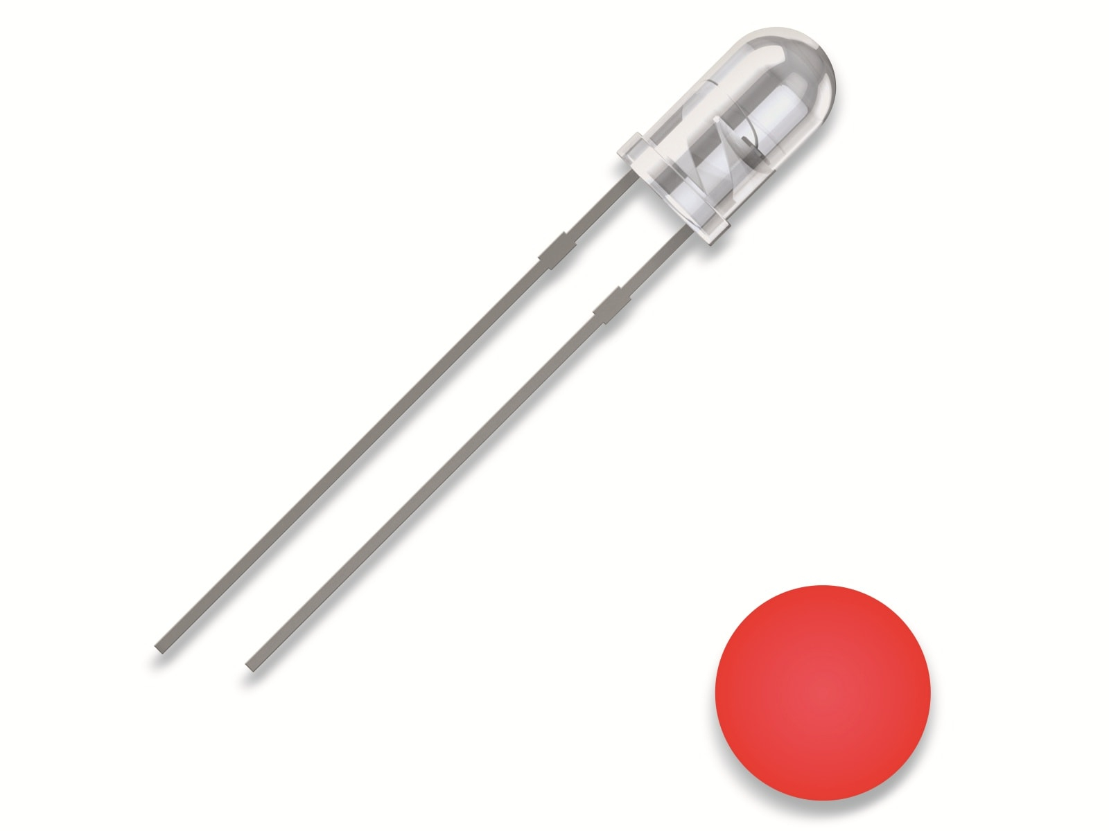 QUADRIOS LED, 3 mm, Rot, 2,54 mm