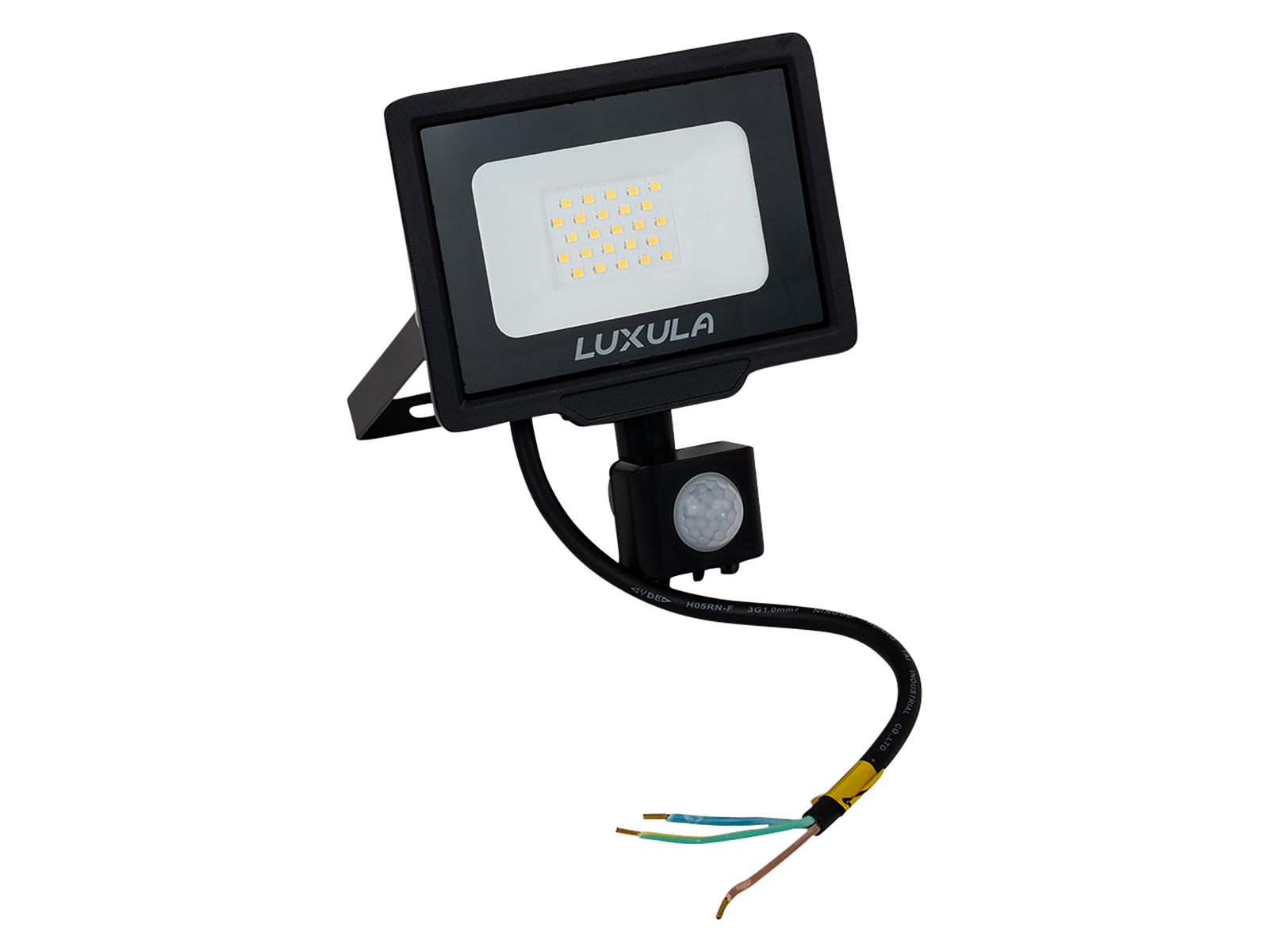 LUXULA LED-Fluter mit Bewegungsmelder, EEK: F, 20W, 2000lm, 4000K, IP65, schwarz