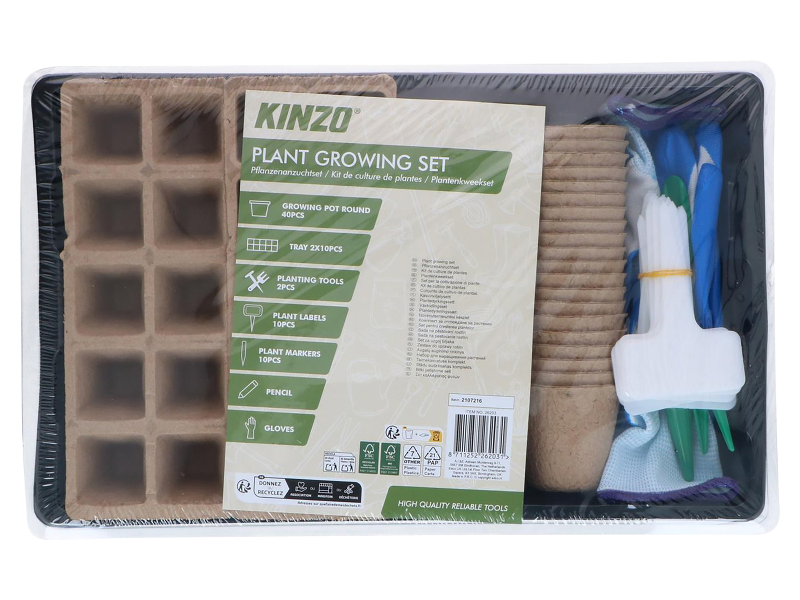 KINZO Pflanzenanzuchtset, 60 Zellen, inkl. Zubehör