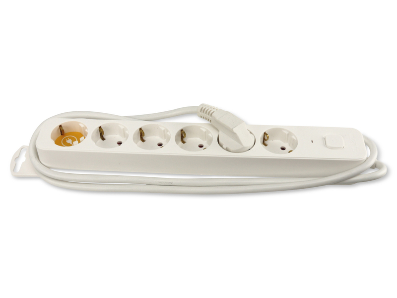 As-Schwabe Steckdosenleiste 6-fach Mit 2 USB-Ports (Typ A & C), 1,4 M Kabel, 230V/16A/3500W, Weiß