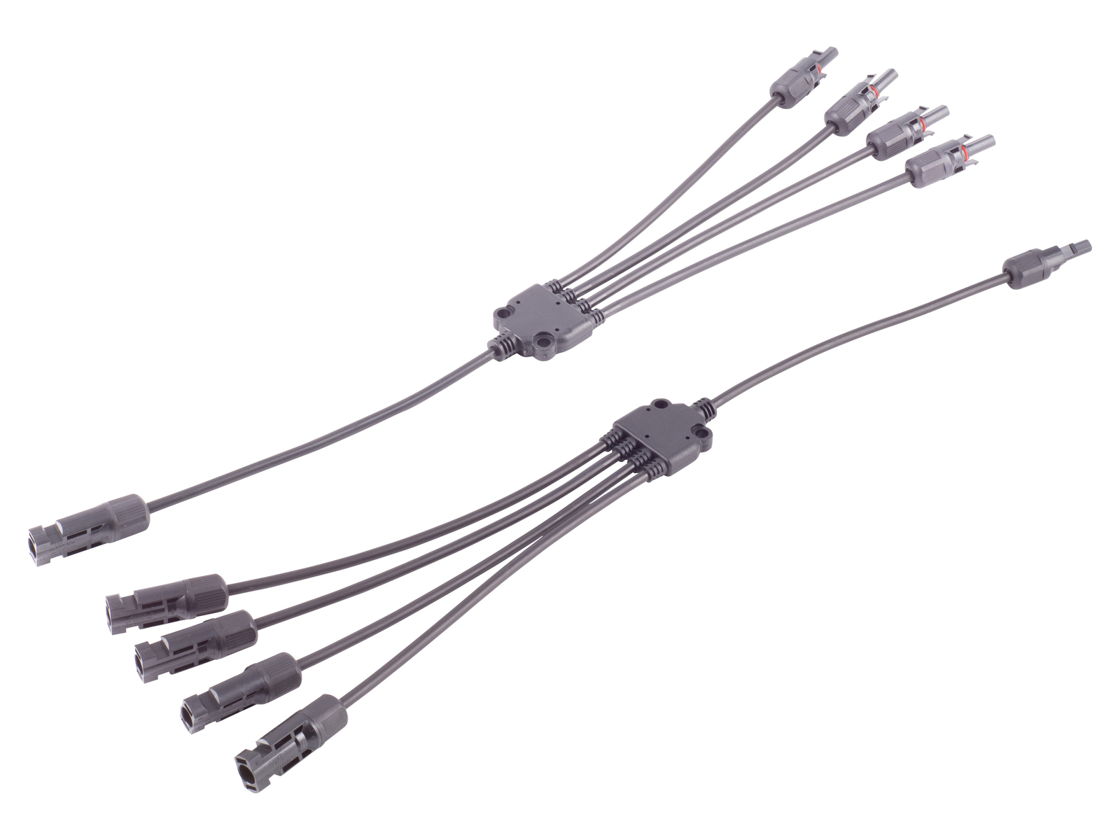 S-IMPULS MC4 T-Adapterkabel Set, 4/1, 6mm², schwarz/schwarz, 60cm