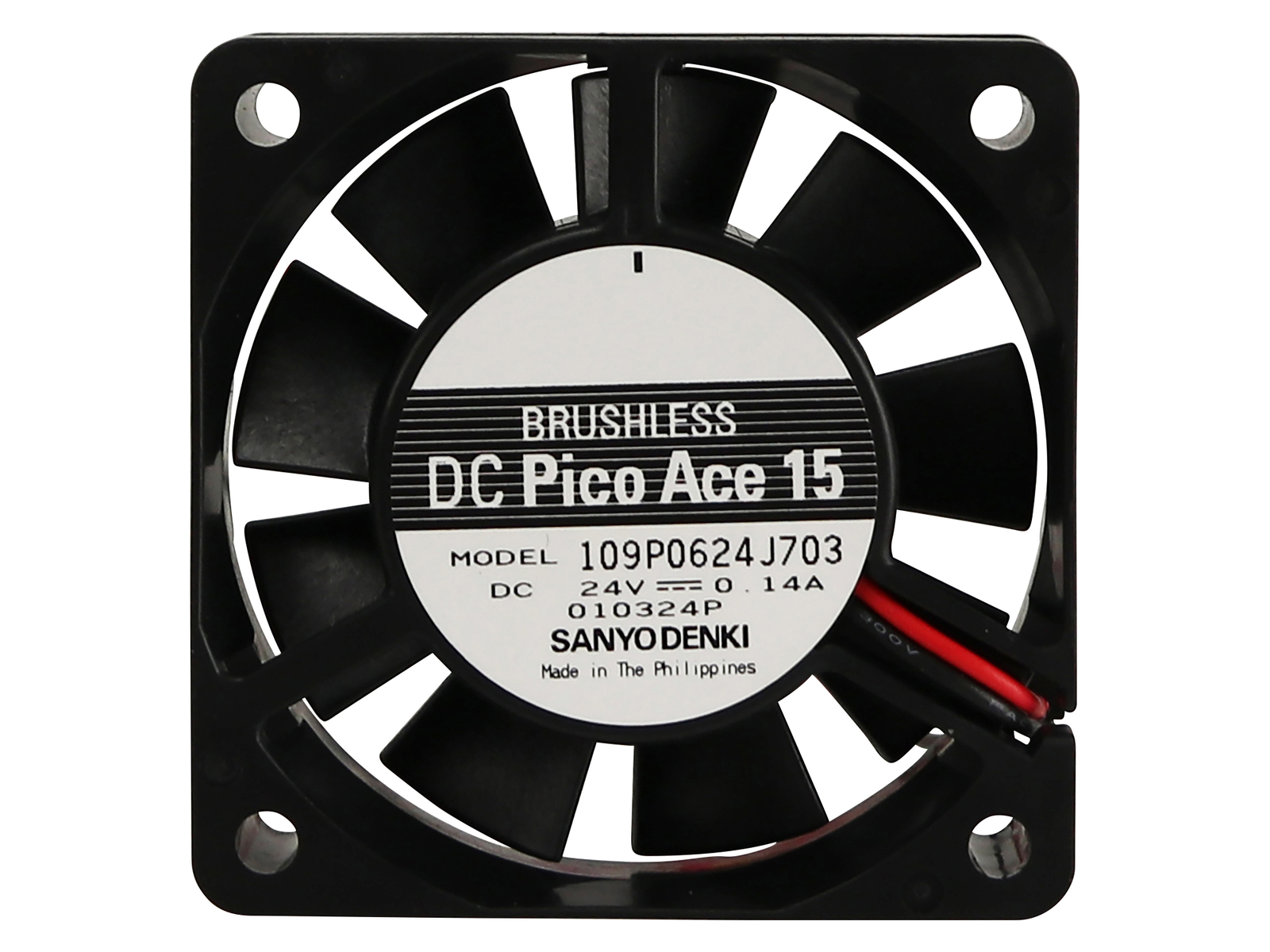 SANYO DENKI, Axiallüfter, Pico Ace 15, 109p0624J703, 60x60x15 mm, 24V-, 3,3W