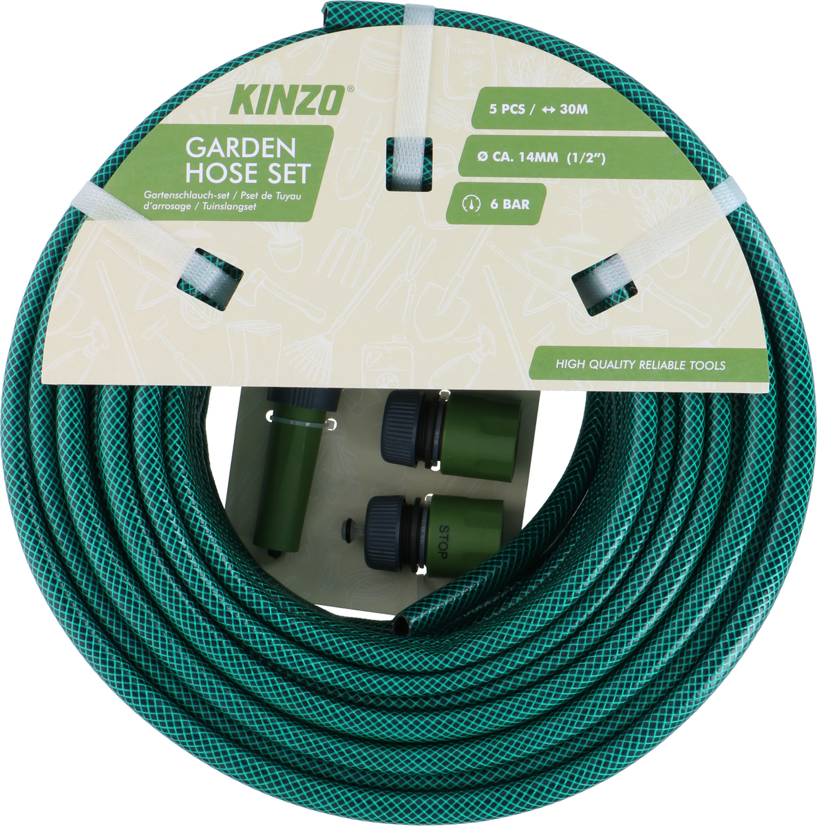 Kinzo Gartenschlauch-Set, 1/2", 30 M