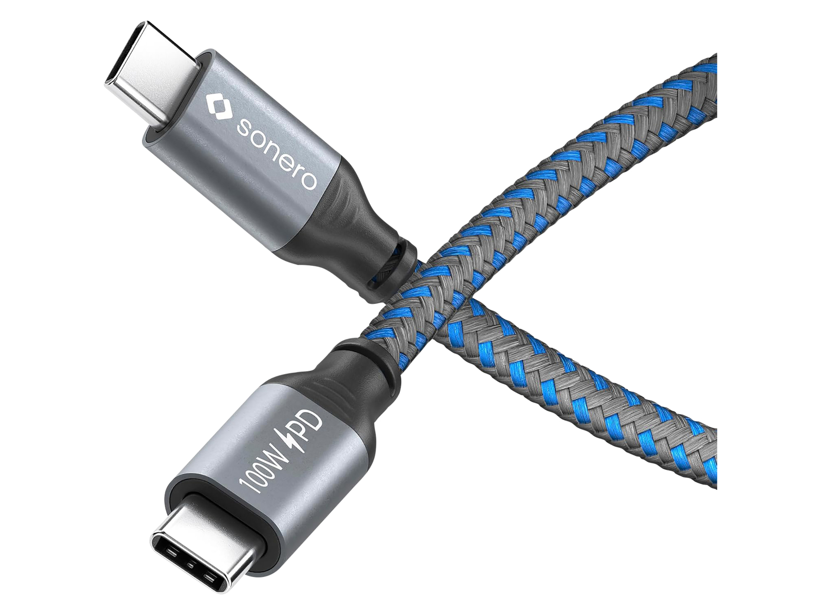 SONERO USB-C Kabel SPC-U310-015 100W PD 1,5m grau-blau