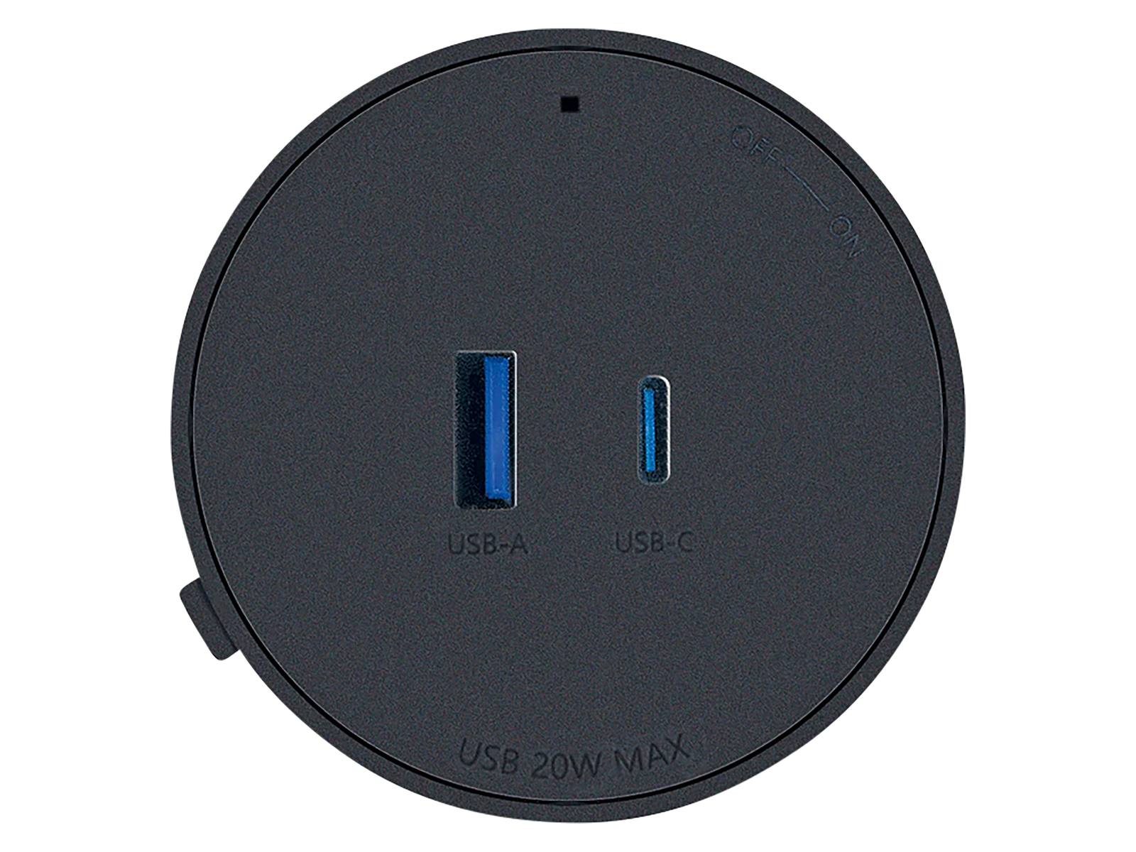 SCHWAIGER Steckdose für Stromschiene, USB-C, USB-A, Ein/Aus, schwarz