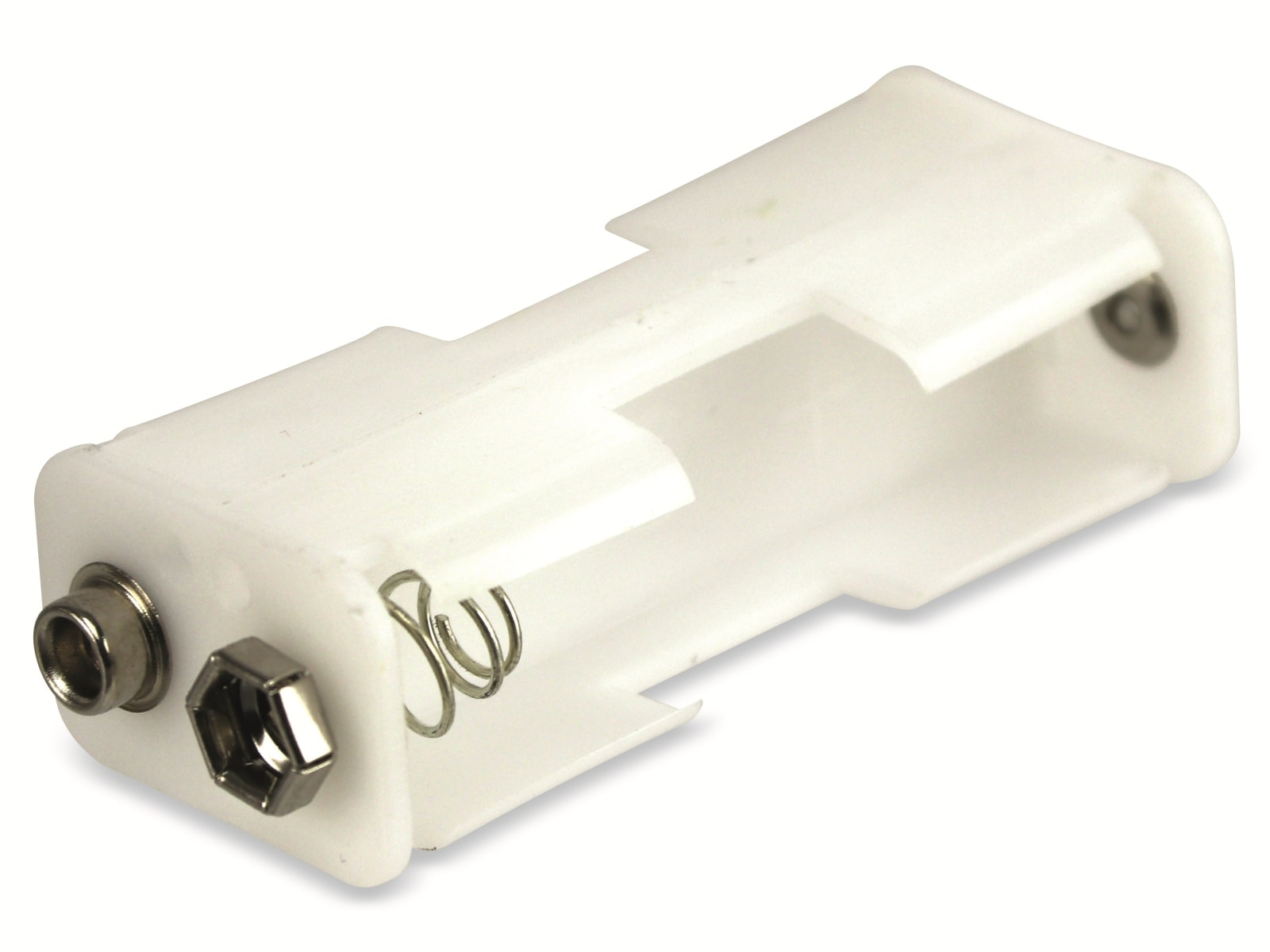 Image of Batteriehalter, 2x Mignon, weiß, Clip-Anschluss