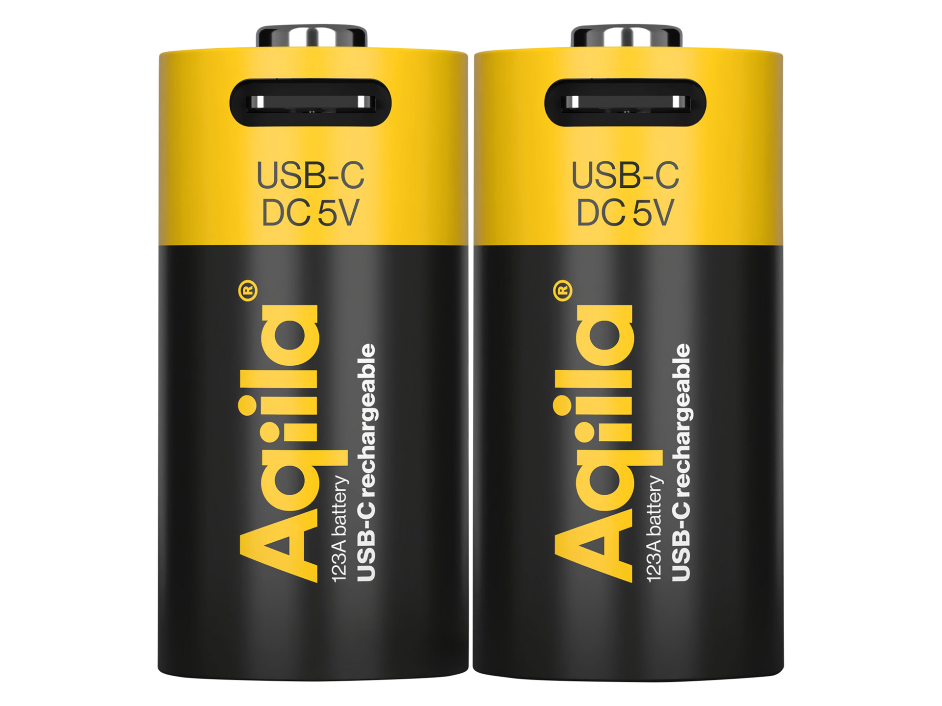AQIILA Li-lon-Akku, CR123A, USB-C, 3 V, 2er Pack