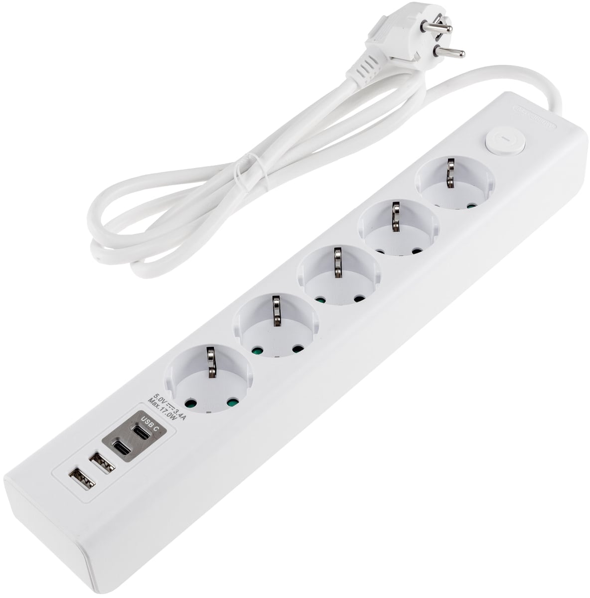 Image of ChiliTec Steckdosenleiste 5-fach mit USB-A&C + Schalter