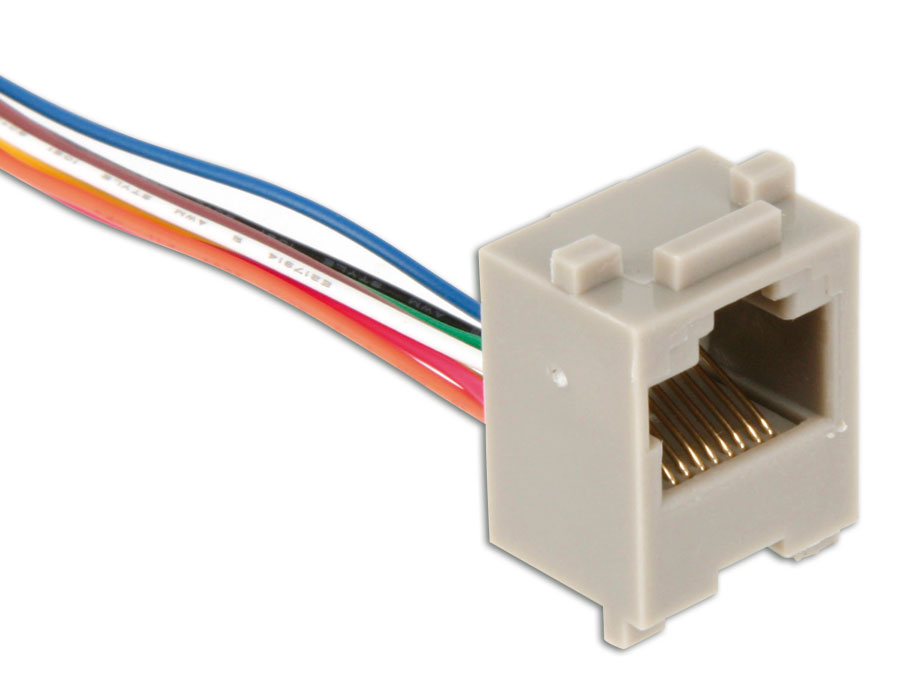 Image of ECON CONNECT Modular-Einbaubuchse, mit Anschlusslitzen, 8P8C