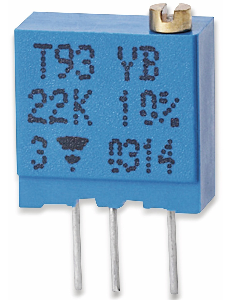 VISHAY Cermet-Trimmer T93YB, stehend, 0,5 W, 22 kΩ