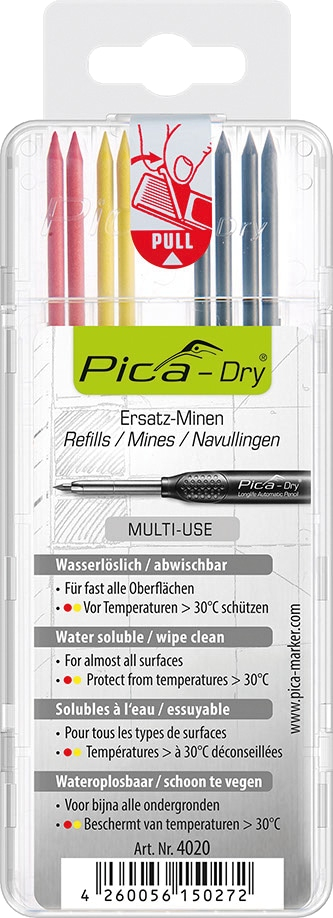 Pica Rot/Gelb/Rote Dry Ertsatzminen 4020/Sb, Multi-Use, 8 Minen