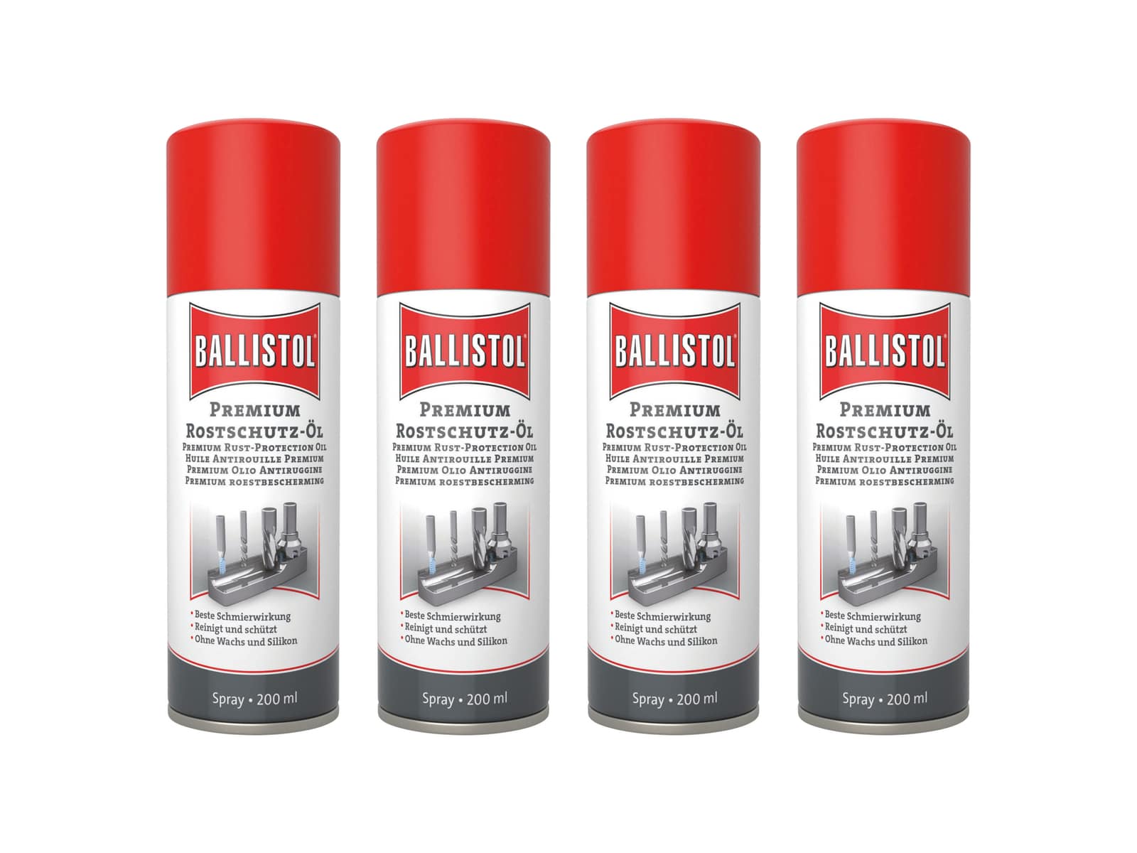 Image of BALLISTOL Premium Rostschutz-Öl Spray, 200 ml, 4 Stück