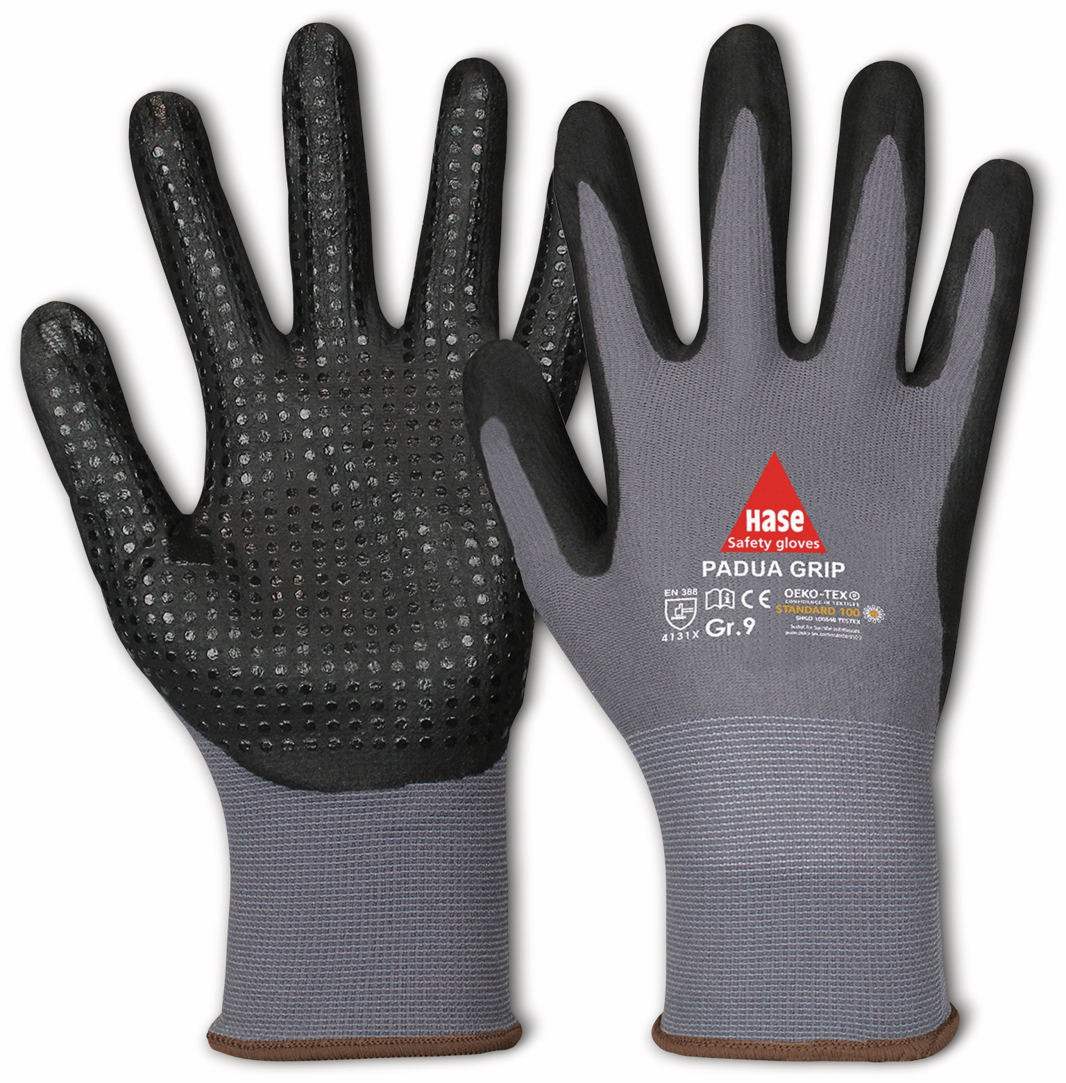 HASE SAFETY GLOVES Arbeitshandschuhe mit Noppen, Padua Grip, EN 388, EN ...