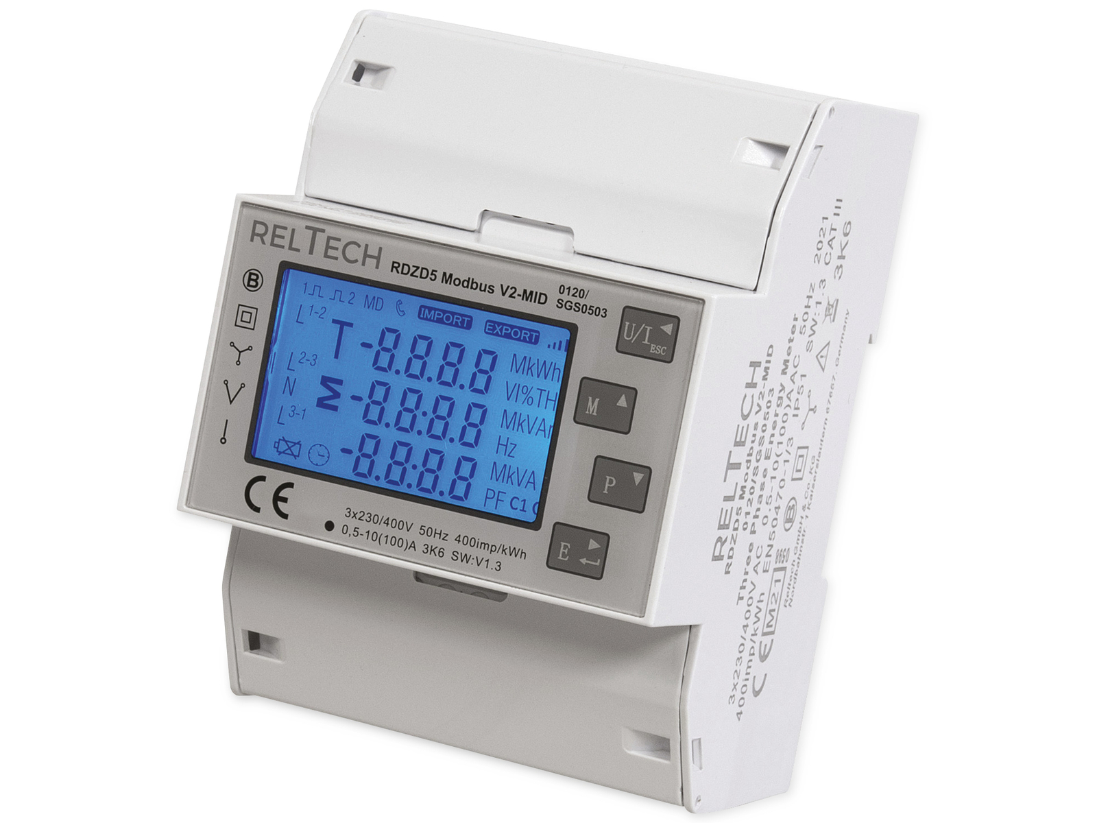 Image of RELTECH Drehstomzähler RDZD5-MID, 100A, MODbus