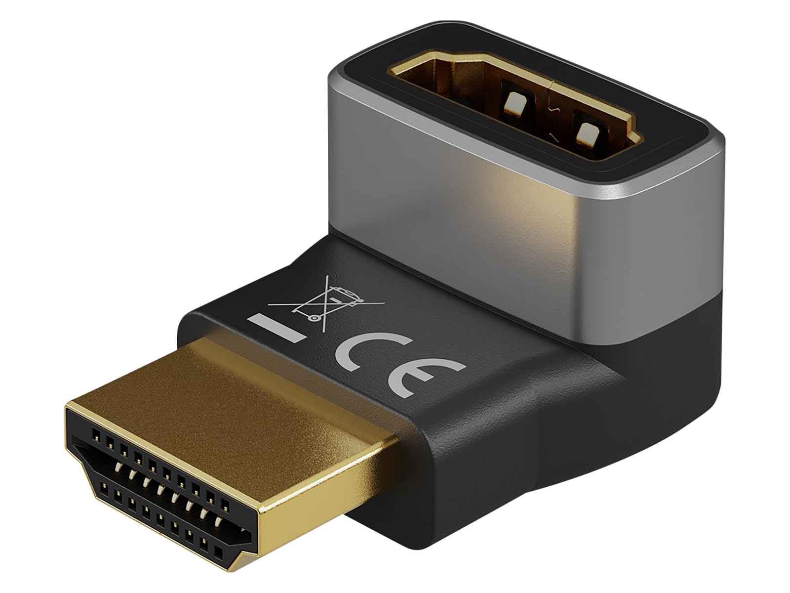 Image of GOOBAY 72009 - Adapter HDMI Stecker/Buchse, 8K 60 Hz, 90° vertikal