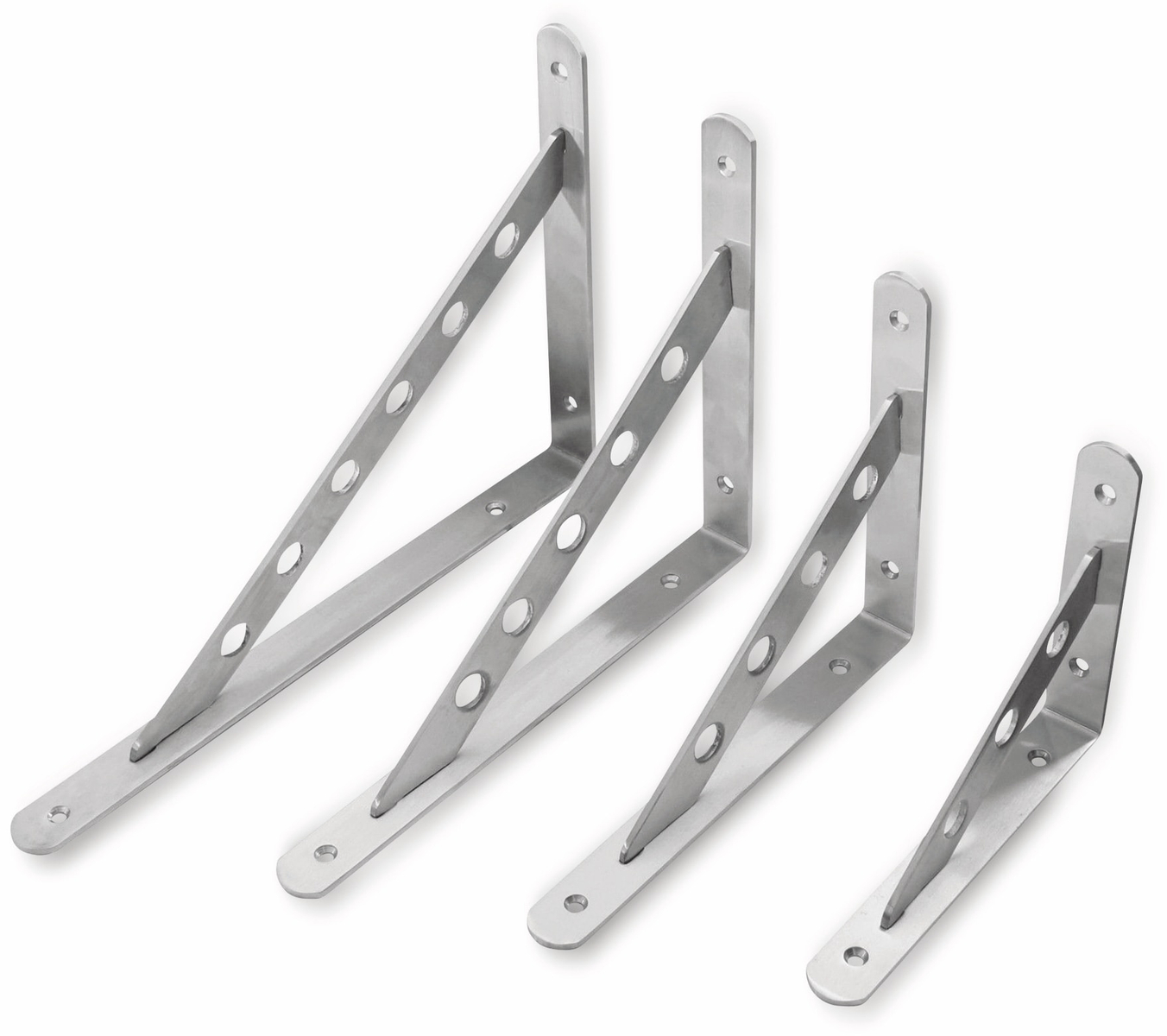 Pollin-choice - Regalwinkel Regalträger 200x140x25 mm Edelstahl 2 Stück