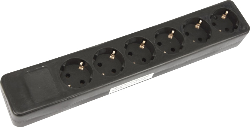 Image of AS SCHWABE Steckdosenleiste ohne Kabel, 6-fach, schwarz