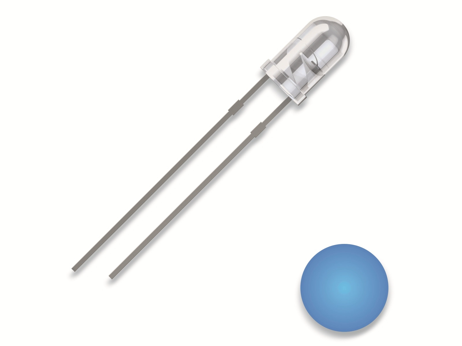 QUADRIOS LED, 3 mm, Blau, 2,54 mm, rund