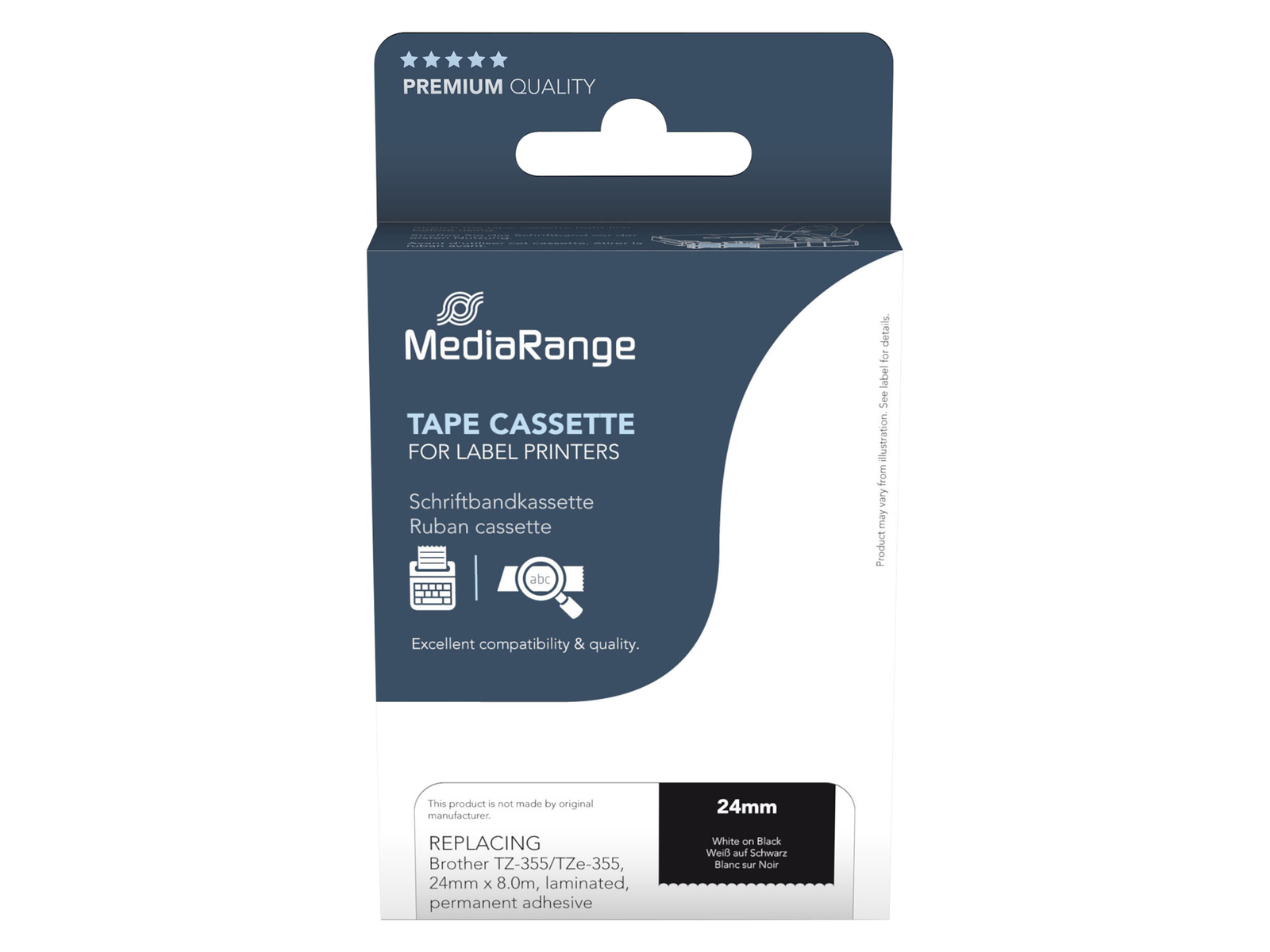MEDIARANGE Schriftband MRBTZ355, ersetzt Brother TZ-355/TZe-355