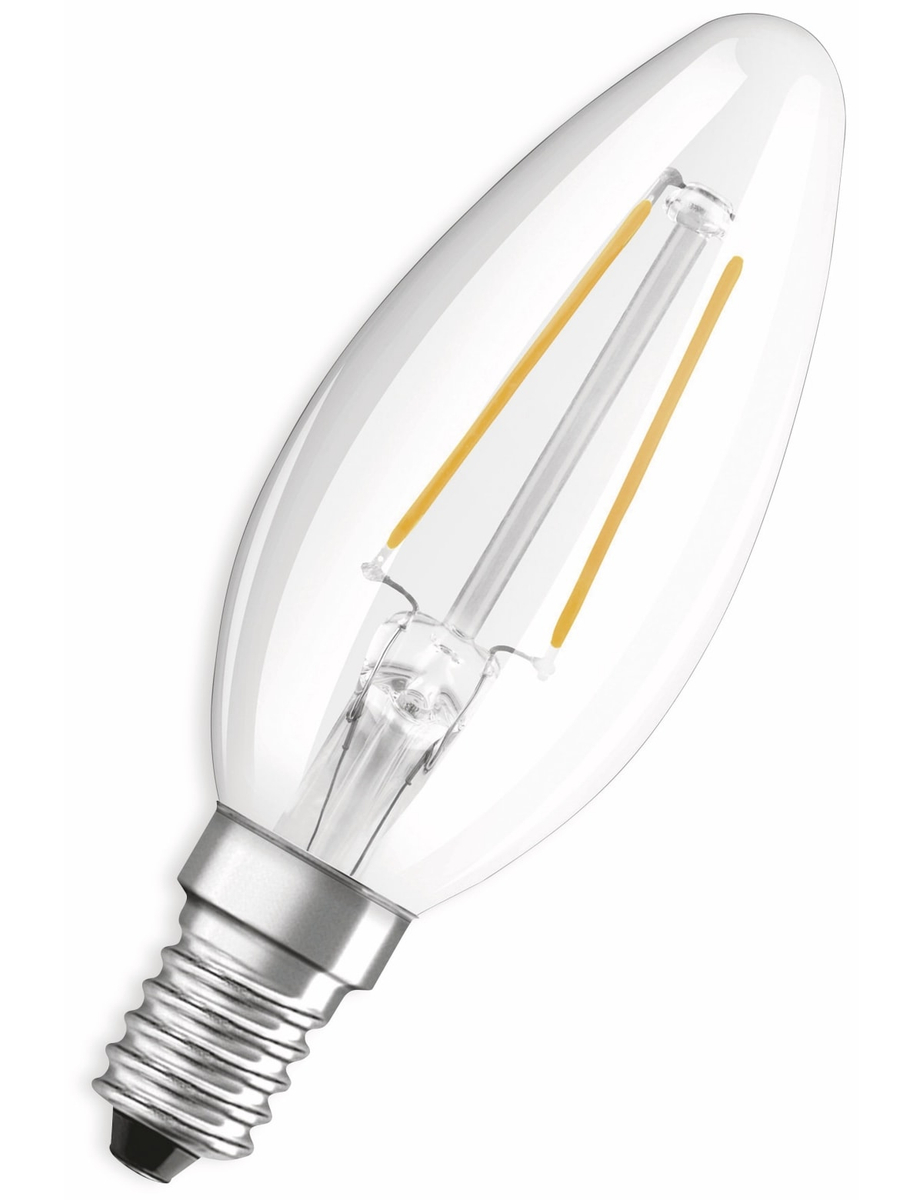 Filament led Lampe mit E14 Sockel Kerzenform Warmweiss (2700K) 250W Ersatz für 25W-Glühbirne led Retrofit classic b - Transparent - Osram
