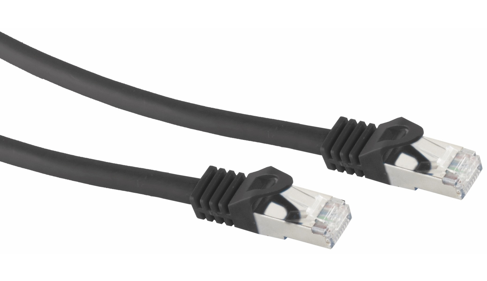 S-IMPULS RJ45 Patchkabel S/FTP (PIMF), m. CAT.7 Rohkabel, 0,25 m, schwarz