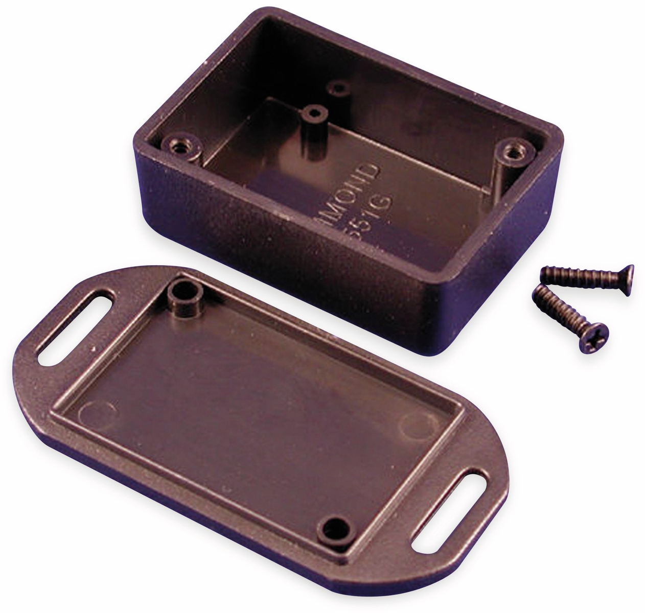 1551GFLBK - Mini-ABS-Gehäuse 50 x 35 x 20 mm IP 54 mit Flansch