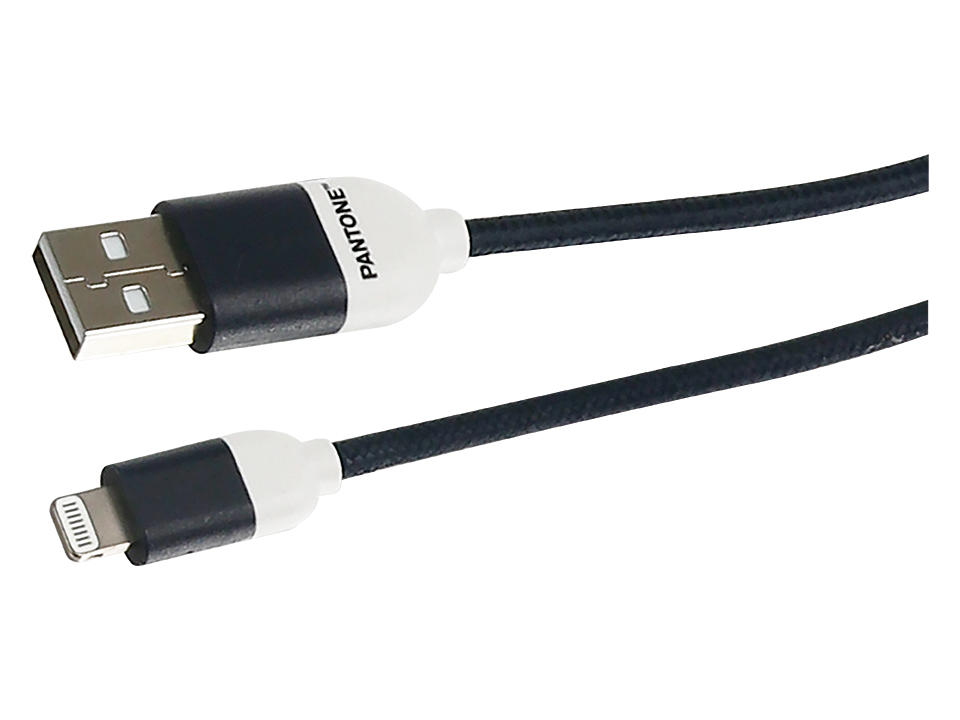 PANTONE Lightning Kabel navy 15 m Ausgangsleistung bis zu 24A Nylonbeschichtung für eine höhere Verschleißfestigkeit Schnelles Aufladen und einfache Datenübertragung