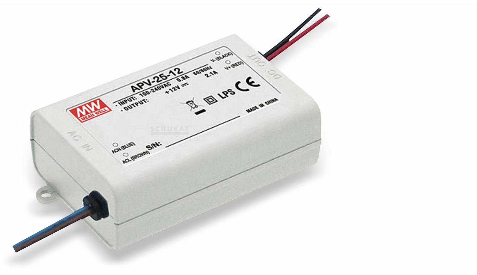 APV-25-24 LED-Trafo Konstantspannung 25 w 0 - 105 a 24 v dc nicht dimmbar Überlastschut - Mean Well