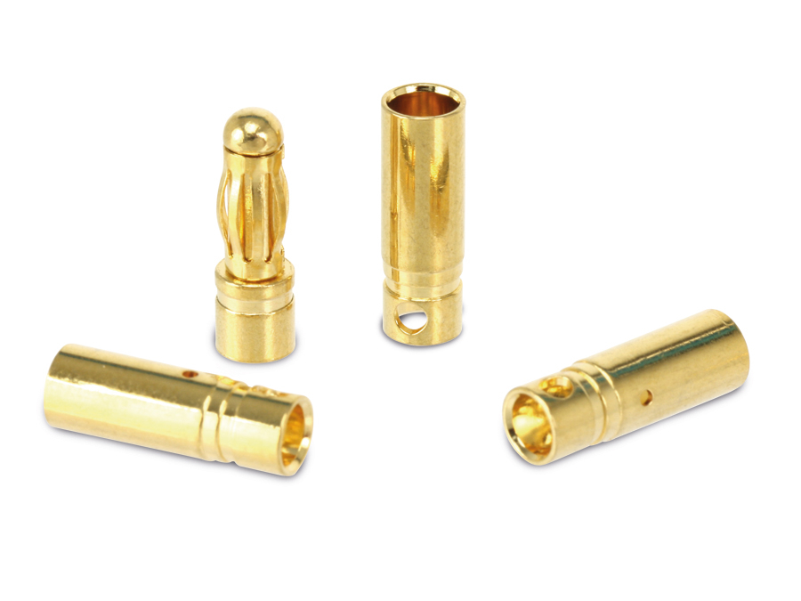 Image of Goldkontakt-Steckerset, Steckerlänge 15,5 mm, Kupplungslänge 15 mm, 4 mm, 5 Paare