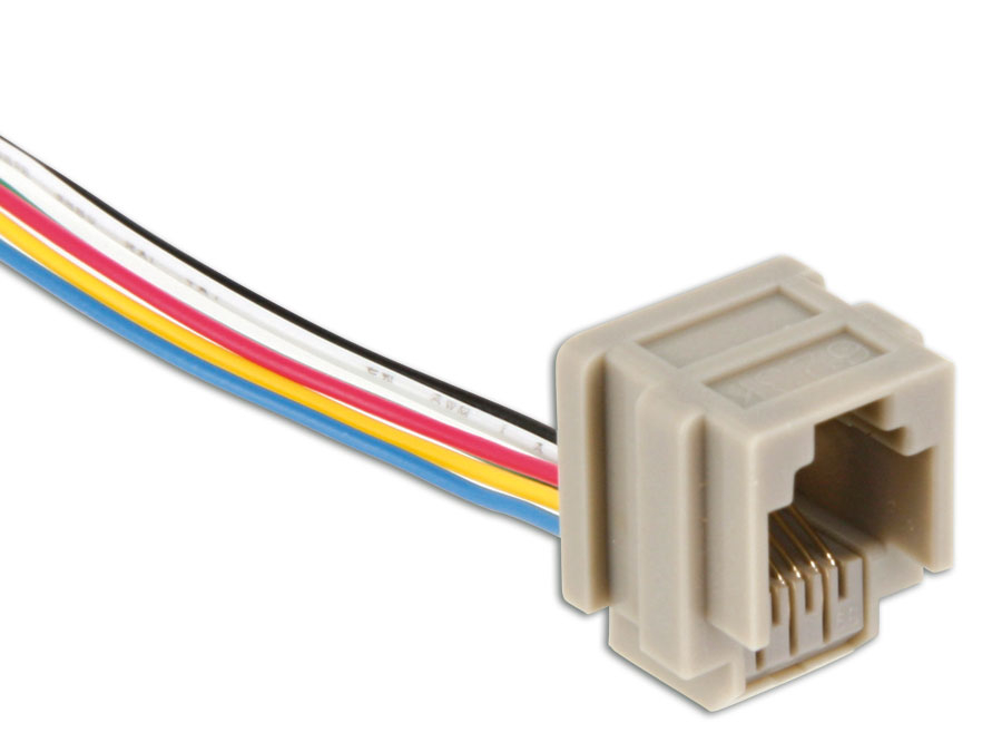 Image of ECON CONNECT Modular-Einbaubuchse, mit Anschlusslitzen, 6P6C