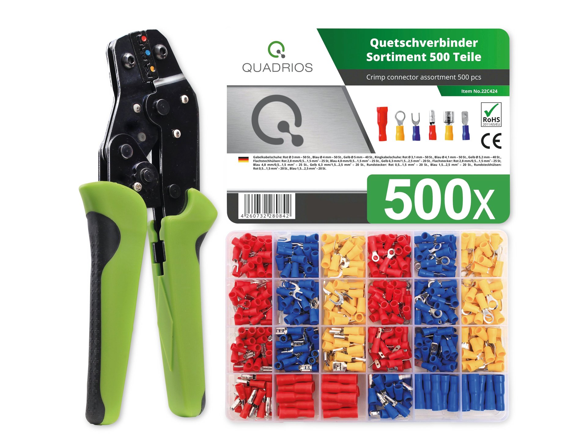 20x Kabelschuhe M8 (8,4mm) – Verzinnt, Halbisolie Produktbild-Vorschau 2