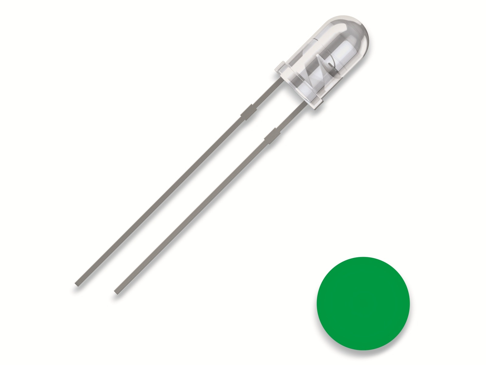 QUADRIOS LED, 3 mm, grün, 2,54 mm