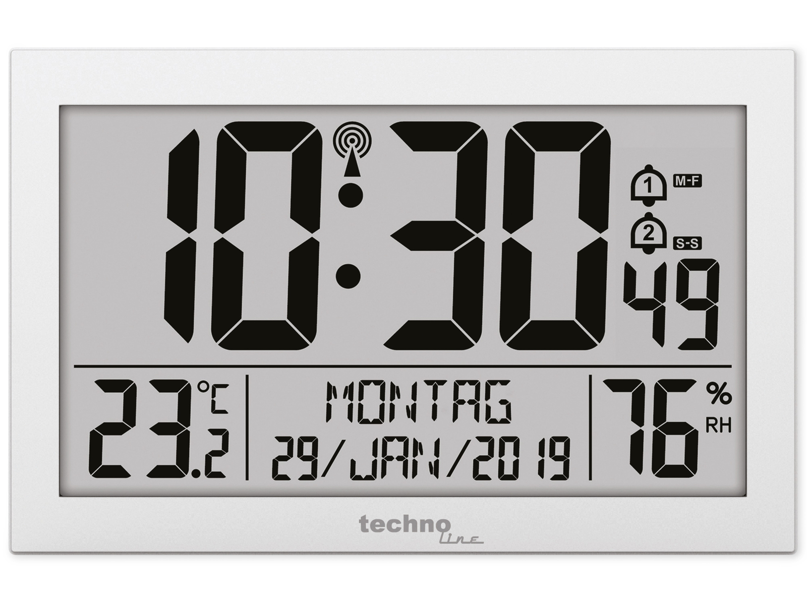 TECHNOLINE Digitale Funk-Wanduhr WS 8016