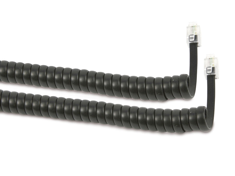 S-Impuls Wendelschnur 4/4 (RJ10) auf 4/4 (RJ10) schwarz, 5m (VF v. 5)
