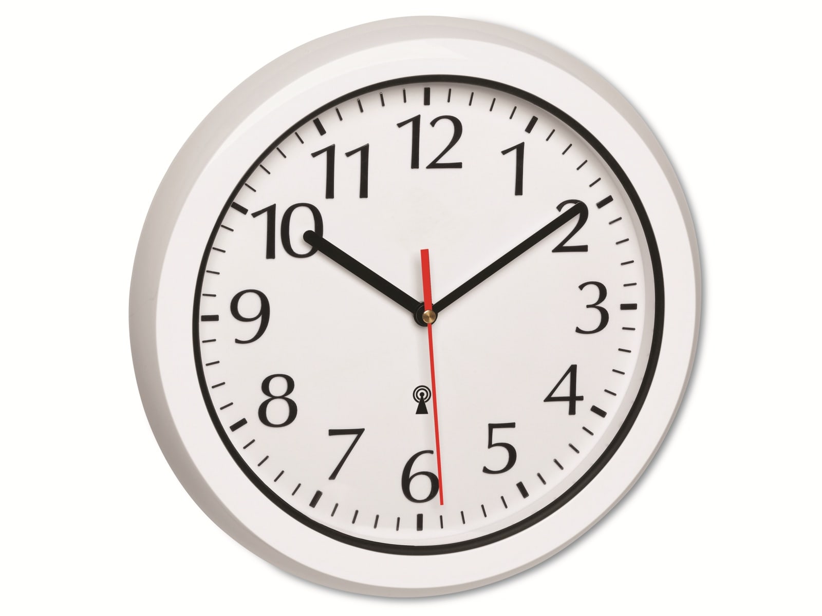 Tfa Dostmann - 60354202 Funk Wanduhr 30 cm Weiß Badezimmer- Feuchtraum geeignet spritzwassergeschü