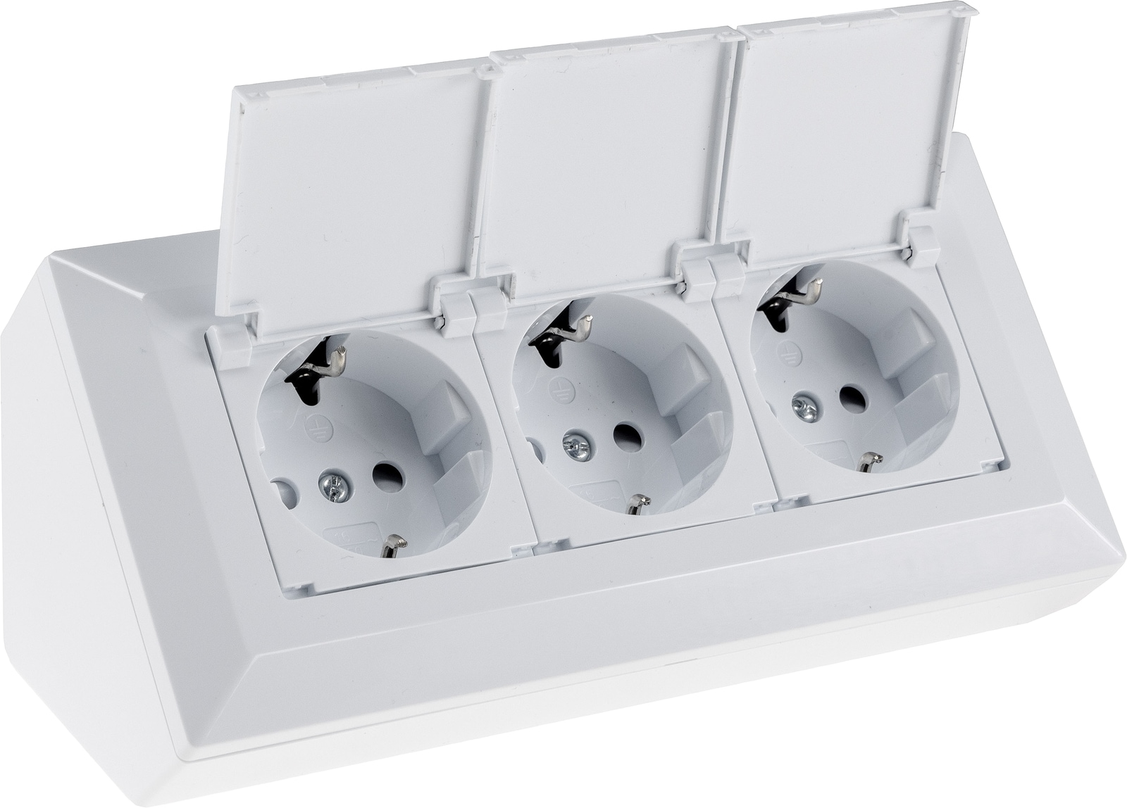 Image of CHILITEC Steckdosenblock 23930, 3-fach, mit Schutzklappen, 250V/16A, weiß