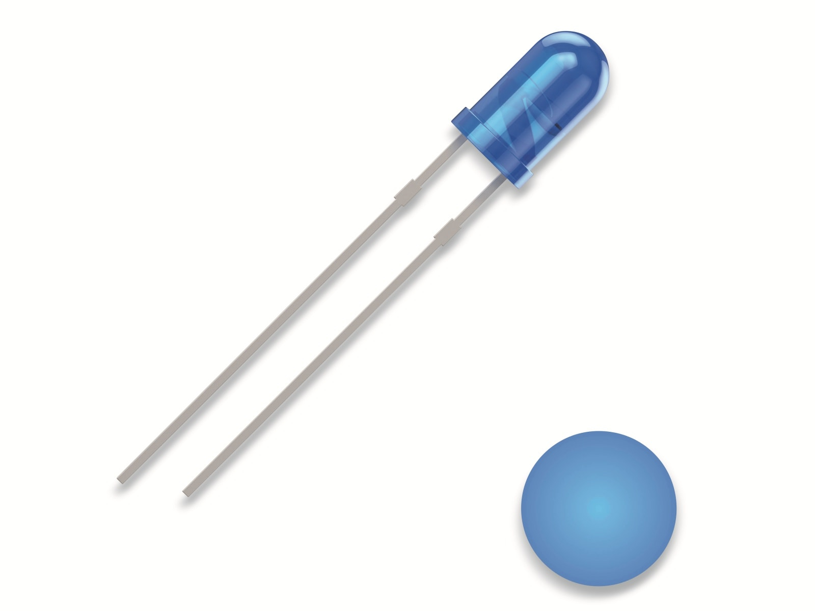 QUADRIOS LED, 3 mm, Blau, 2,54 mm, 460 nm