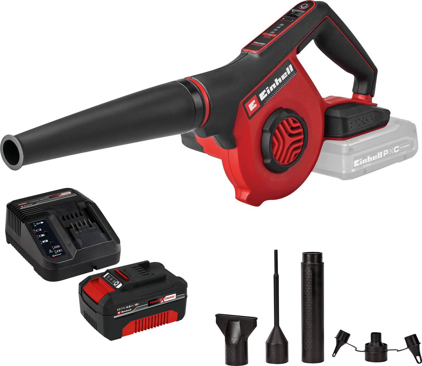 EINHELL Akku-Bläser TE-CB 18/270 Li+ + Starterkit 4,0 Ah
